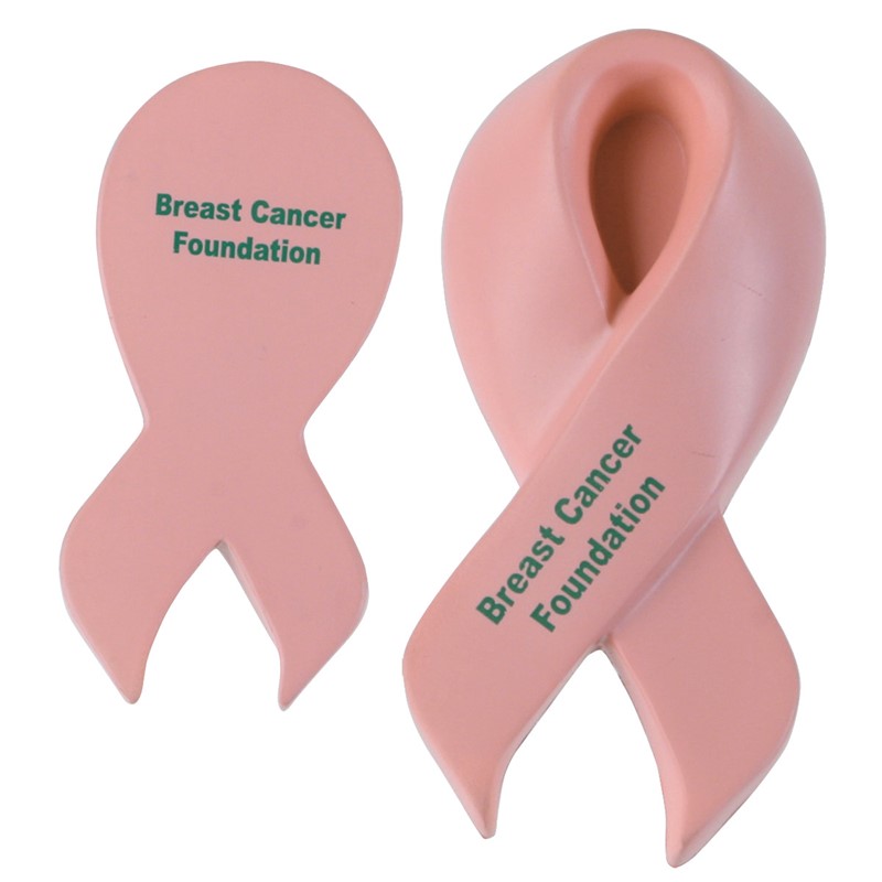 Custom Pink Awareness Ribbon Stress Ball - Printed School Supplies | Campus Marketing Specialists