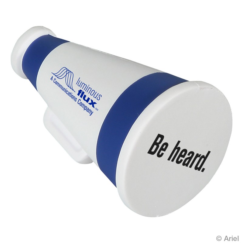 Custom Megaphone Stress Ball - Printed School Supplies | Campus Marketing Specialists