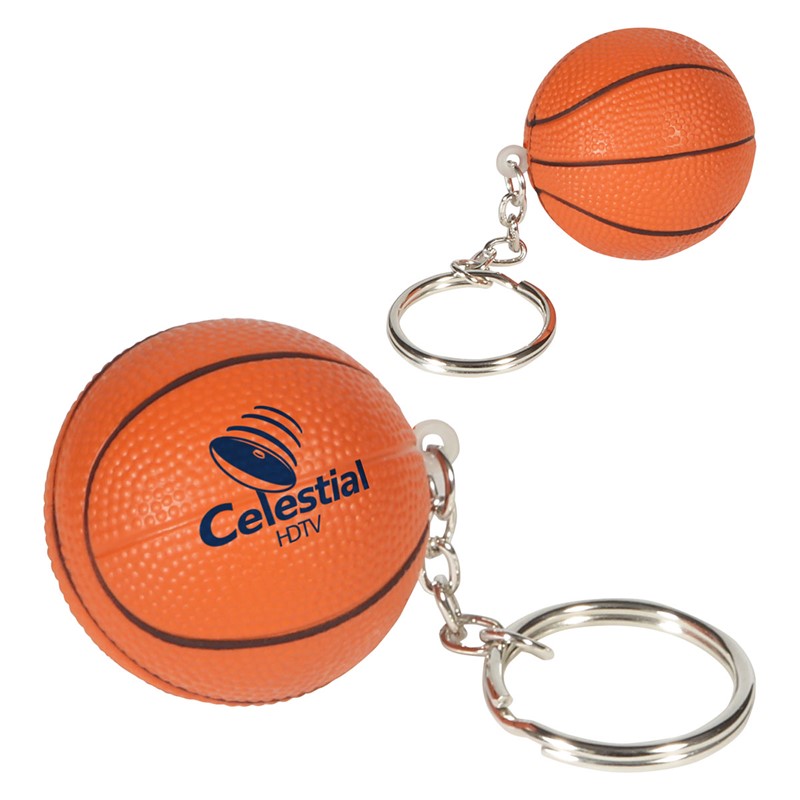 Custom Basketball Stress Ball Keytag - Printed School Supplies | Campus Marketing Specialists