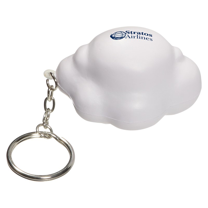 Custom Cloud Stress Ball Keytag - Printed School Supplies | Campus Marketing Specialists