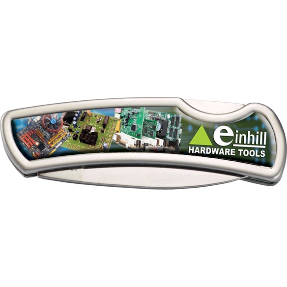 Custom Stainless Steel Domed Full-Color Lock Knife - Printed School Supplies | Campus Marketing Specialists