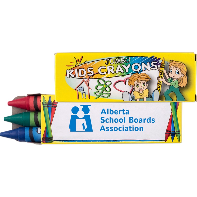 Custom Jumbo Crayons - 3-Pack - Printed School Supplies | Campus Marketing Specialists