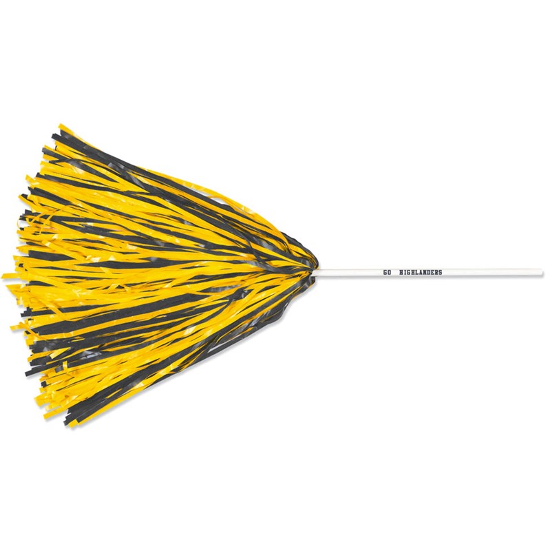 Custom Pom Poms w/ 10 in. Handle - 500 Streamers - Athletic Gold - Printed  School Supplies | Campus Marketing Specialists