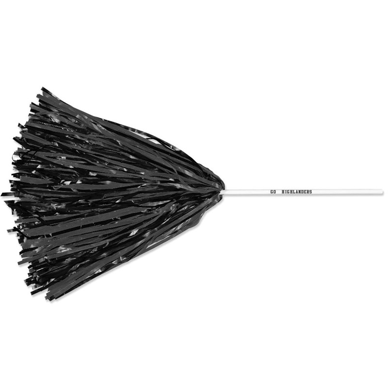 Custom Pom Poms w/ 10 in. Handle - 500 Streamers - Black - Printed School  Supplies