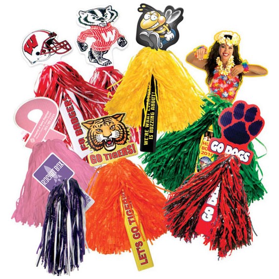 Custom Mascot Poms - Printed School Supplies | Campus Marketing Specialists