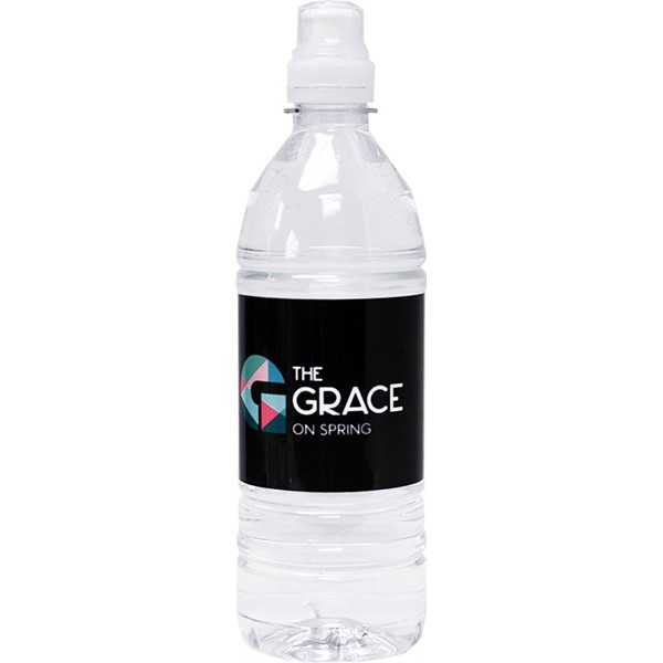 Promotional 8 oz Bottled Spring Water with Flat Cap
